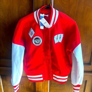 University of Wisconsin Red and White Varsity Jacket. NWT